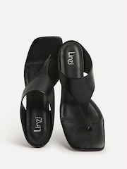 Linzi Black Kyoto Toe Post Heel Sandals - Image 5 of 5