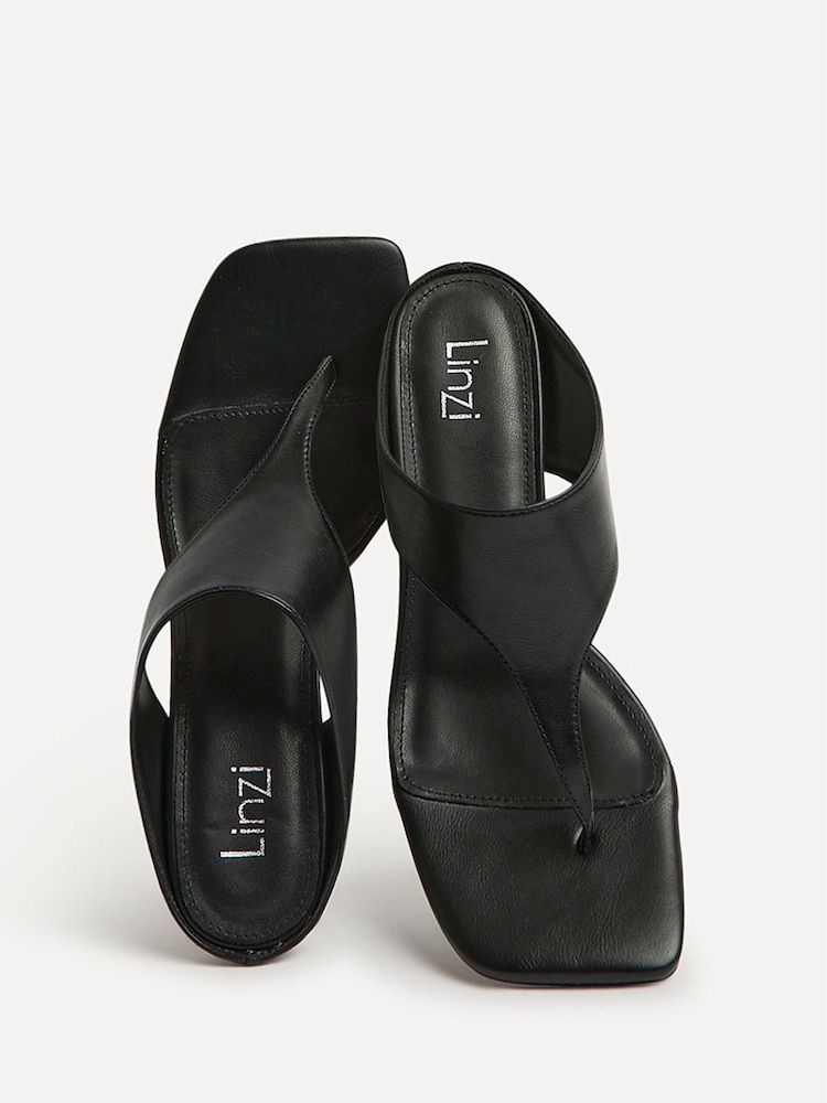 Linzi Black Kyoto Toe Post Heel Sandals - Image 5 of 5