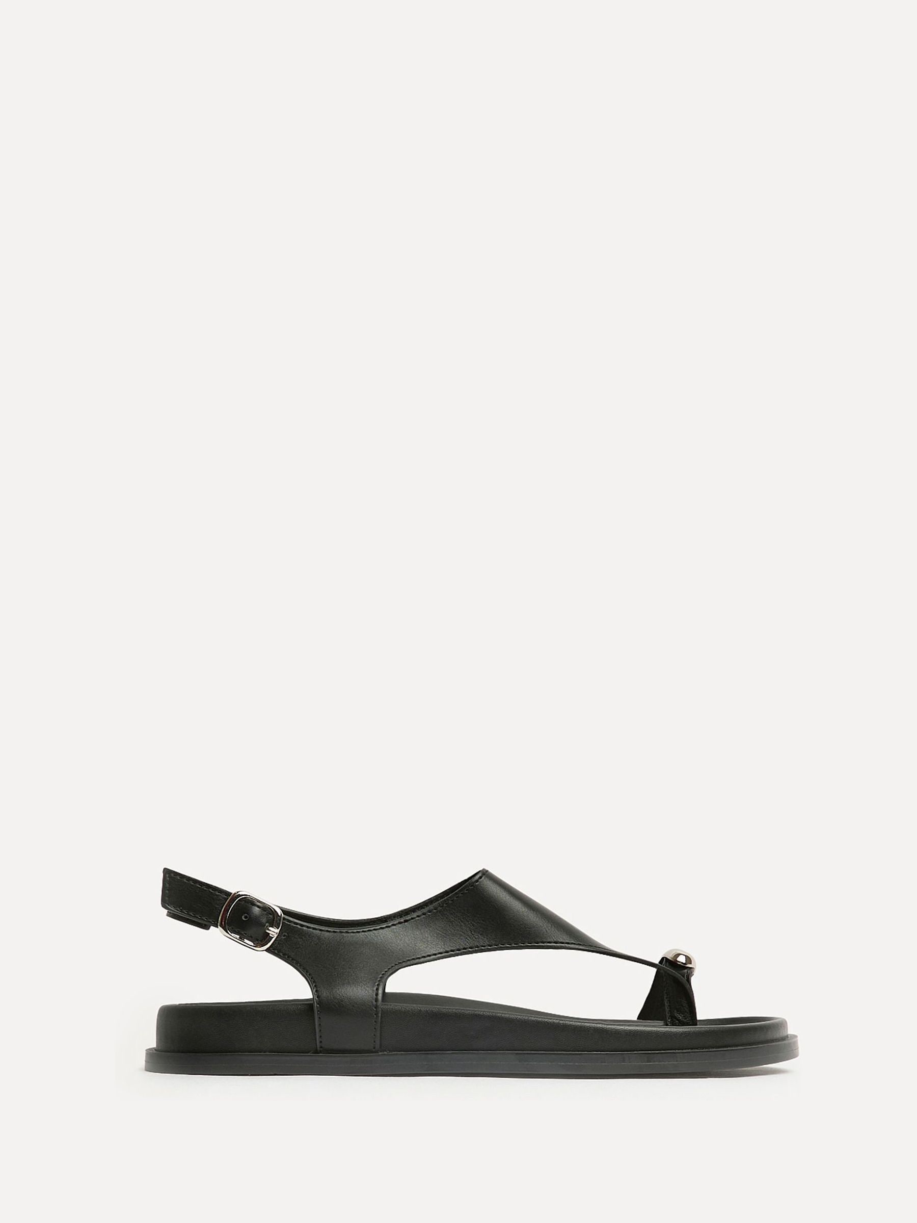 Buy Linzi Black Latch Toe Ring Flat Sandals from Next Romania