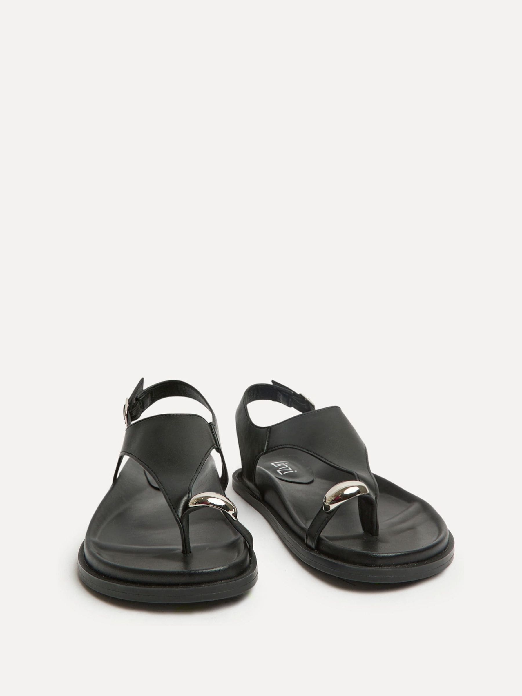 Buy Linzi Black Latch Toe Ring Flat Sandals from Next Romania