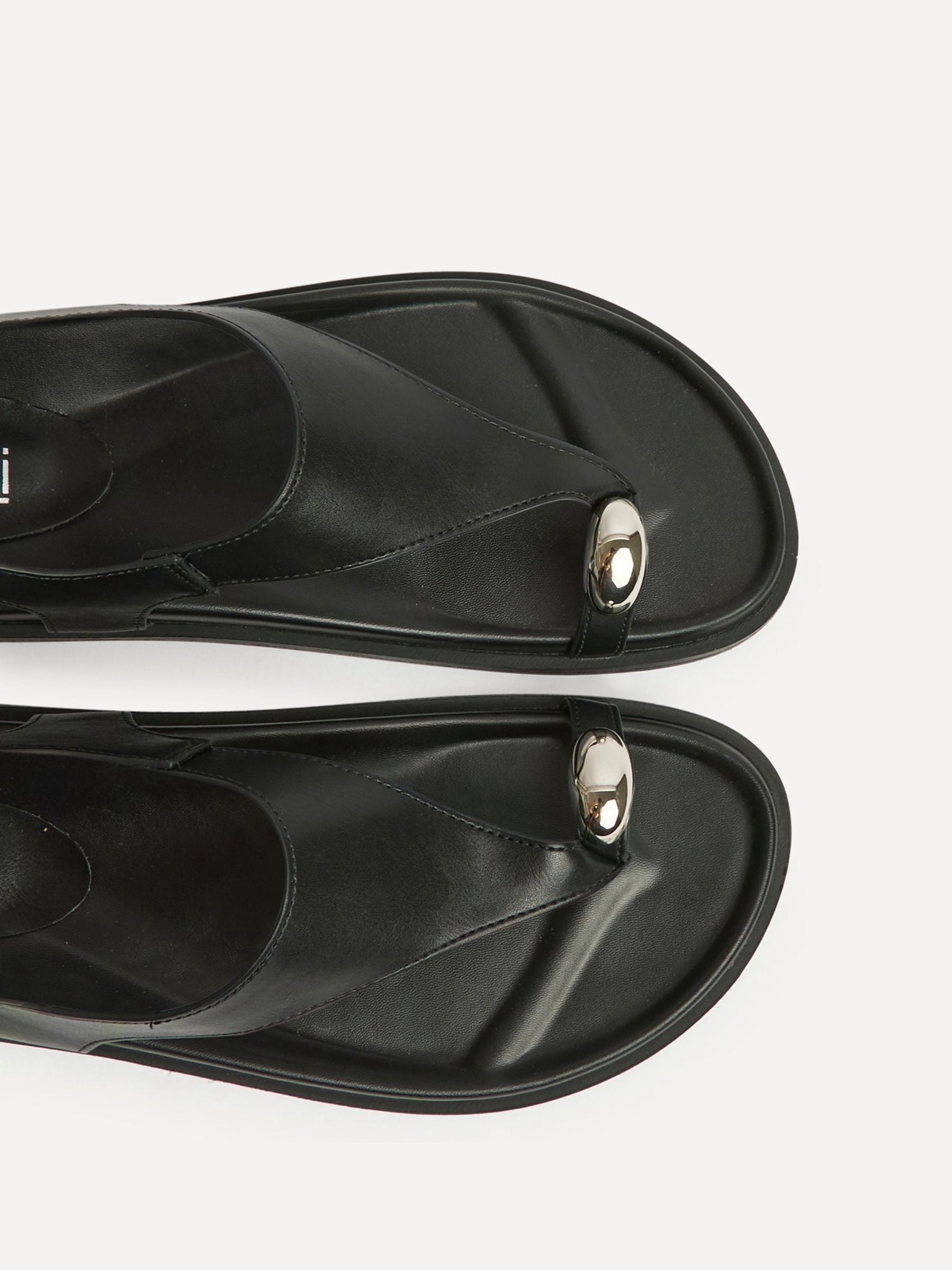 Buy Linzi Black Latch Toe Ring Flat Sandals from the Next UK