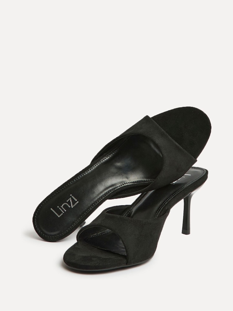 黑色 - Linzi Erin Mule Heeled Sandals - 圖片 5/5