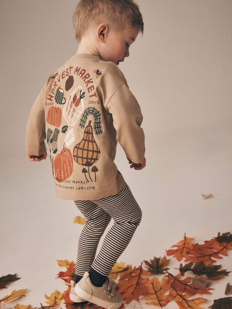 Cream Harvest Market Graphic Printed Top and Legging Set (3mths-7yrs) - Image 1 of 10 Cream Harvest Market Graphic Printed Top and Legging Set (3mths-7yrs) - Image 1 of 10