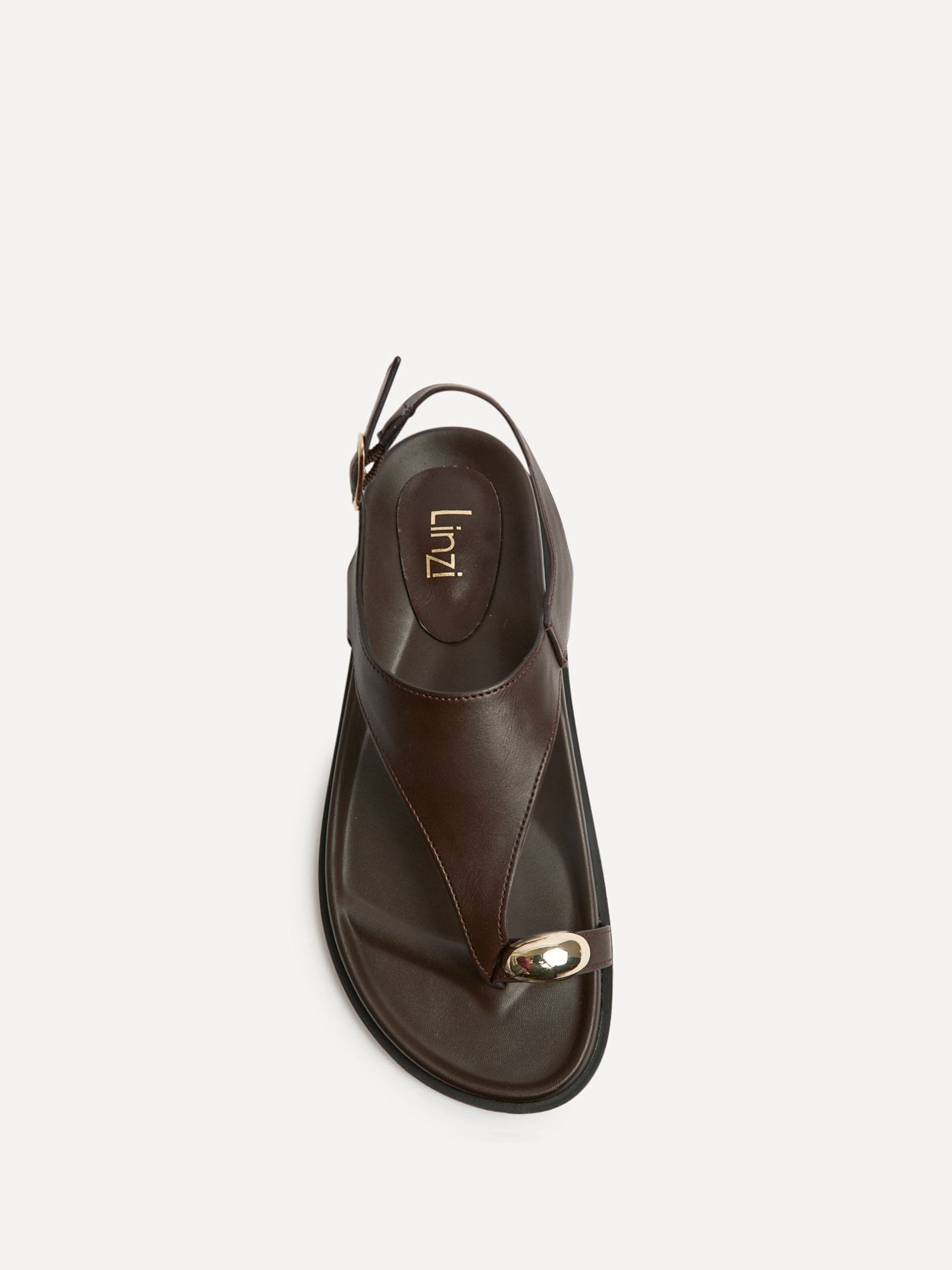 Buy Linzi Brown Latch Toe Ring Flat Sandals from Next USA