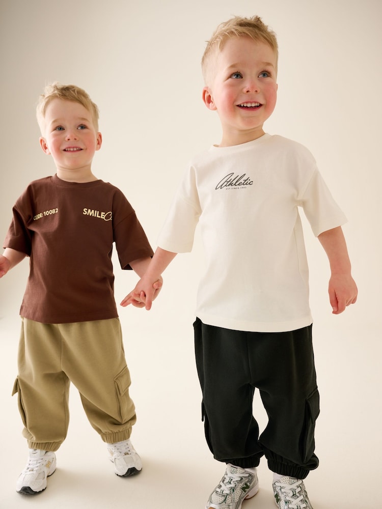 Brown/Cream T-Shirt & Joggers Set 4 Peice (3mths-7yrs) - Image 2 of 13 Brown/Cream T-Shirt & Joggers Set 4 Peice (3mths-7yrs) - Image 2 of 13