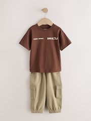 Brown/Cream T-Shirt & Joggers Set 4 Peice (3mths-7yrs) - Image 7 of 13