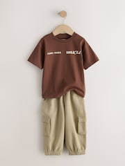 Brown/Cream T-Shirt & Joggers Set 4 Peice (3mths-7yrs) - Image 9 of 13
