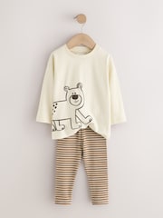 Brown/Cream Woodland Graphic Printed Top and Leggings Set 2 Pack (3mths-7yrs) - Image 9 of 13