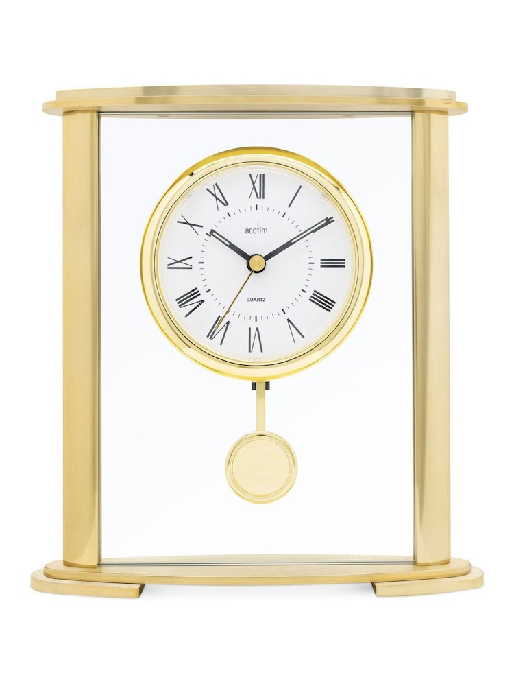 Acctim Clocks Gold Coloured Welwyn Metal Table Clock - Image 1 of 5