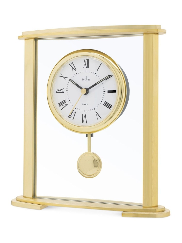Acctim Clocks Gold Coloured Welwyn Metal Table Clock - Image 2 of 5