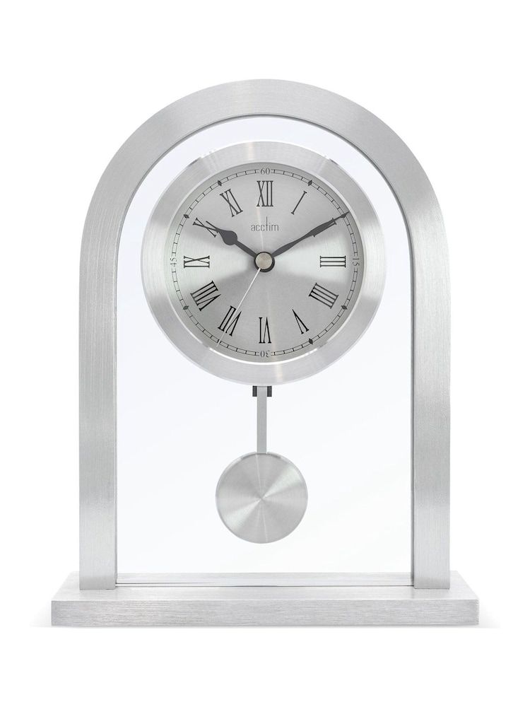 Acctim Clocks Silver Coloured Bathgate Glass Metal Table Clock - Image 1 of 5