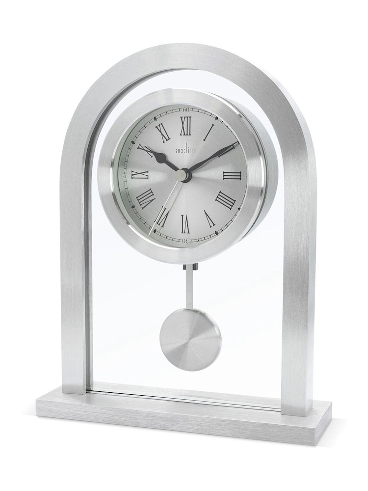 Acctim Clocks Silver Coloured Bathgate Glass Metal Table Clock - Image 2 of 5