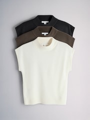 The Set ニットキャップスリーブハイネックトップス 3枚組 - 画像 2 / 11