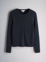 The Set 3 Pack Ribbed Crew Neck Long Sleeve Cardigan Navy Blue/Burgandy Red/Stone Brown - Image 3 of 7