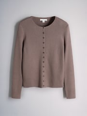 The Set 3 Pack Ribbed Crew Neck Long Sleeve Cardigan Navy Blue/Burgandy Red/Stone Brown - Image 5 of 7