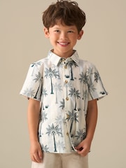 Angel & Rocket Blue Jamie Palm Stripe SS Shirt - Image 1 of 8