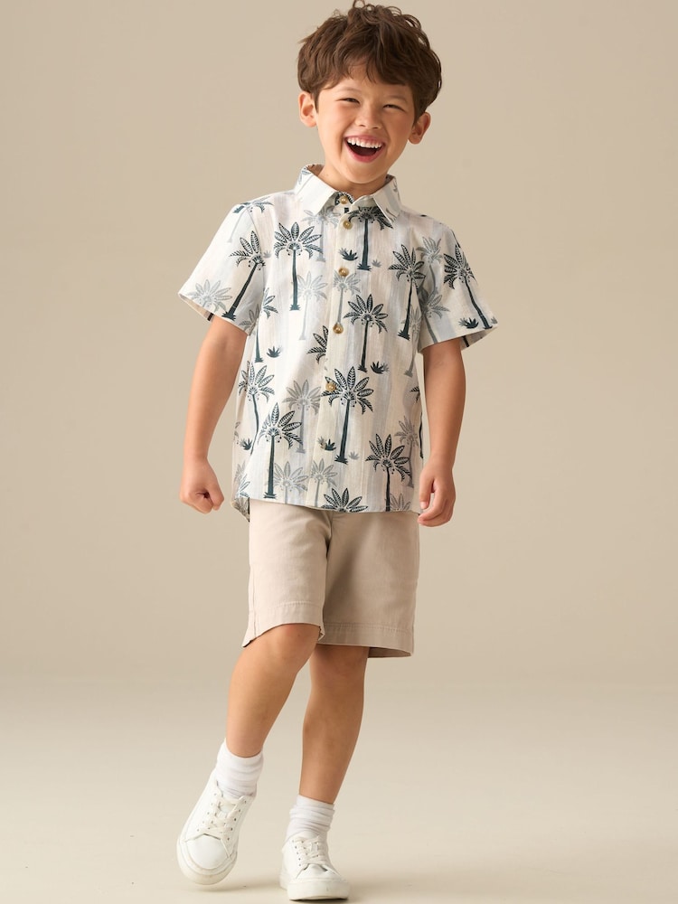 Angel & Rocket Blue Jamie Palm Stripe SS Shirt - Image 2 of 8