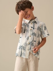 Angel & Rocket Blue Jamie Palm Stripe SS Shirt - Image 4 of 8