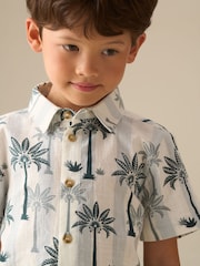 Angel & Rocket Blue Jamie Palm Stripe SS Shirt - Image 5 of 8