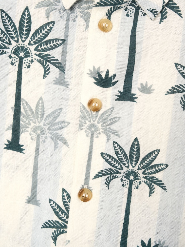 Angel & Rocket Blue Jamie Palm Stripe SS Shirt - Image 8 of 8