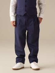 Angel & Rocket Blue Maddox Pleat Front Smart Trousers - Image 1 of 4