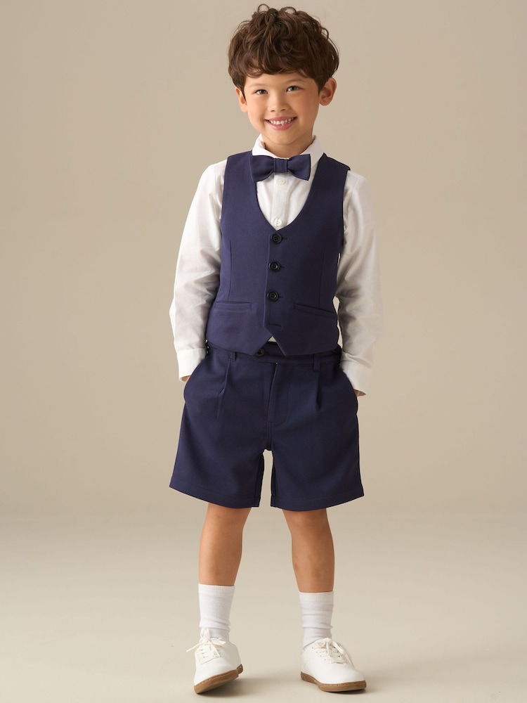 Angel & Rocket Blue Maddox Pleat Front Smart Shorts - Image 2 of 7