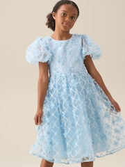 Angel & Rocket Blue Francine Embellished Puff Sleeve Dress - Image 5 of 8