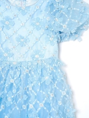 أزرق - Angel & Rocket Francine Embellished Puff Sleeve Dress - Image 8 of 8