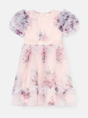 Angel & Rocket Pink Florence Blush Ruffle Sleeve Mesh Dress - Image 15 of 17