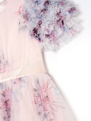 Angel & Rocket Pink Florence Blush Ruffle Sleeve Mesh Dress - Image 8 of 8