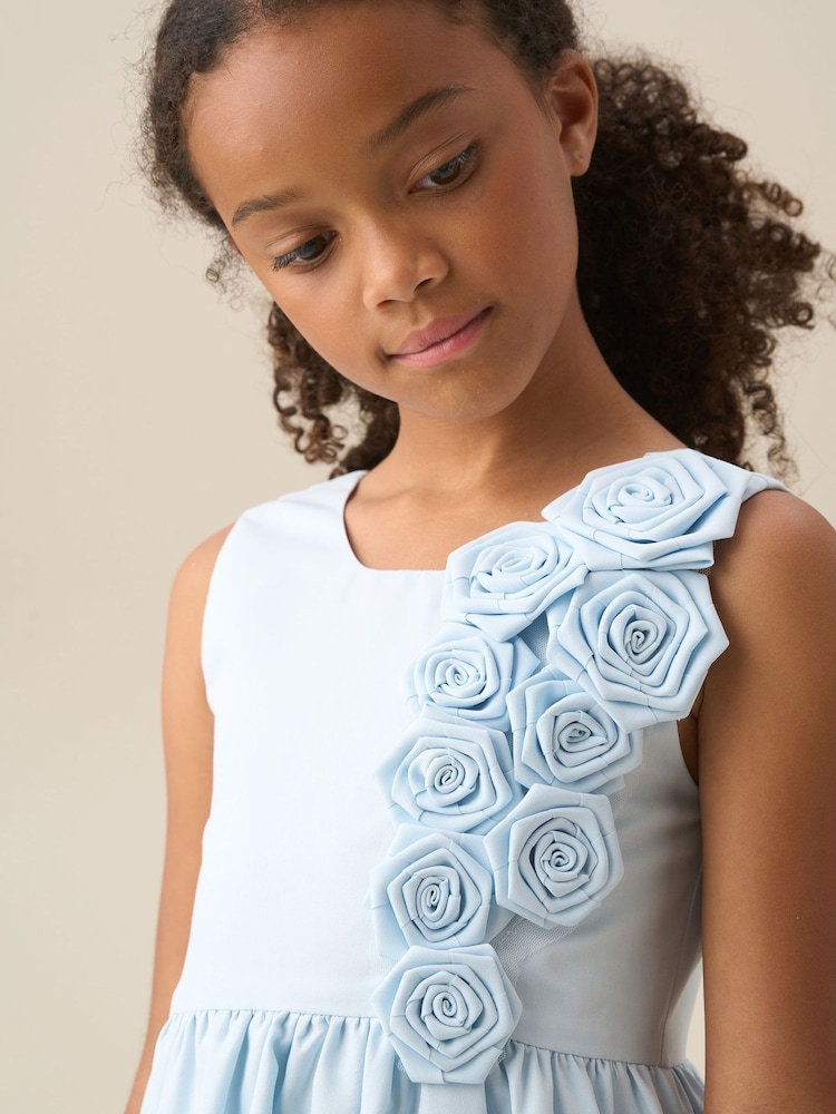 Angel & Rocket Blue Niamh 3D Flower Corsage Dress - Image 4 of 4