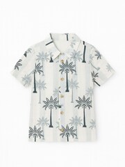 Angel & Rocket Blue Jamie Palm Stripe Short Sleeve Shirt - Image 5 of 6