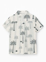 Angel & Rocket Blue Jamie Palm Stripe Short Sleeve Shirt - Image 6 of 6