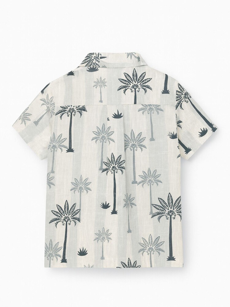 Angel & Rocket Blue Jamie Palm Stripe Short Sleeve Shirt - Image 6 of 6