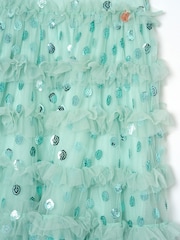 Angel & Rocket Green Bea Mesh Frill Dress - Image 3 of 3