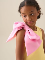 Angel & Rocket Yellow Thea Oversized Bow Shoulder Dress - Image 2 of 7
