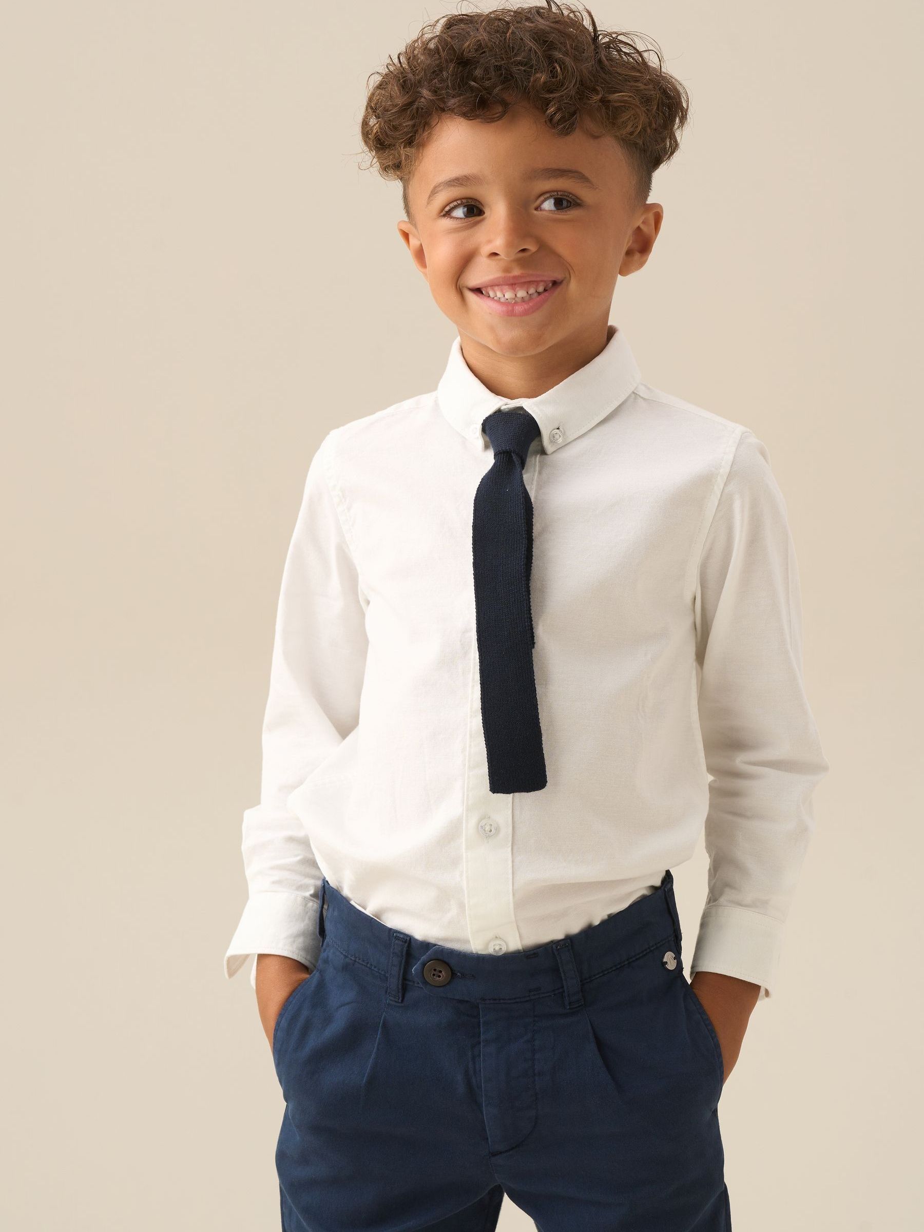Buy Angel & Rocket White Oscar Classic Oxford Shirt And Tie Set