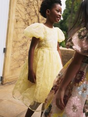 أصفر - فستان Francine مزخرف بكُم منفوخ من Angel & Rocket - صورة 9 من 17