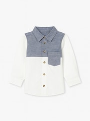 Angel & Rocket Grey Heath Colour Block Oxford Shirt - Image 1 of 2