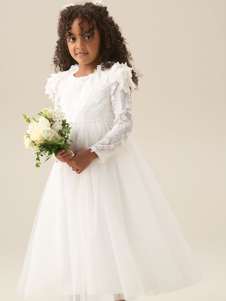 Angel & Rocket White Gabrielle Embellished Mesh Dress - Image 1 of 8 Angel & Rocket White Gabrielle Embellished Mesh Dress - Image 1 of 8