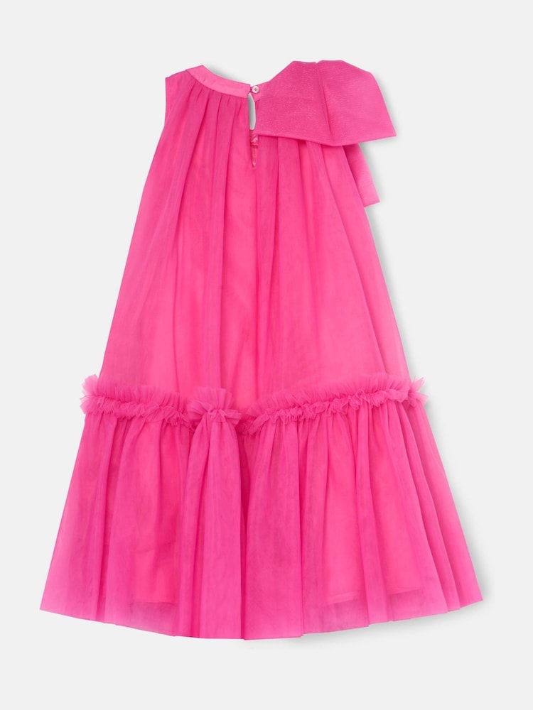 Angel & Rocket Pink Talullah Bow Shoulder Tulle Dress - Image 2 of 3 Angel & Rocket Pink Talullah Bow Shoulder Tulle Dress - Image 2 of 3
