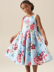 Angel & Rocket Blue Lola Pleated Fitted Dress - Image 1 of 7
