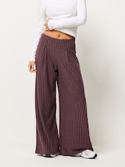 PixieGirl Petite Red Pinstripe Palazzo Wide Leg Trousers - Image 2 of 5