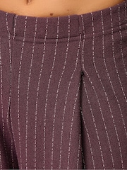 PixieGirl Petite Red Pinstripe Palazzo Wide Leg Trousers - Image 4 of 5