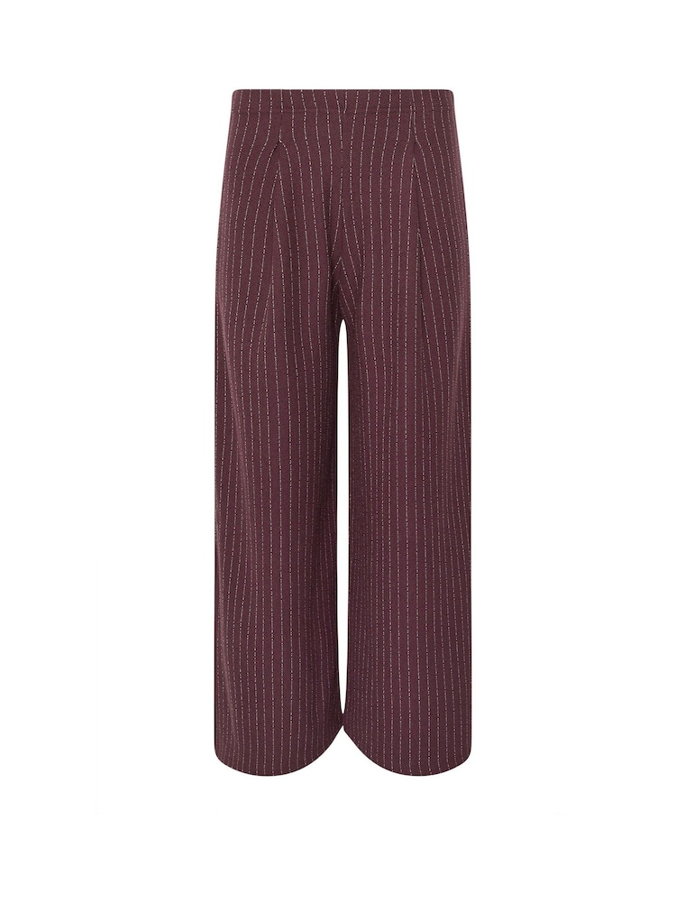 PixieGirl Petite Red Pinstripe Palazzo Wide Leg Trousers - Image 5 of 5