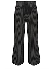 PixieGirl Petite Black Pinstripe Palazzo Wide Leg Trousers - Image 5 of 5