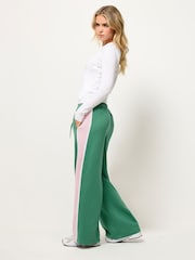 PixieGirl Petite Green Side Stripe Piped Joggers - Image 1 of 5