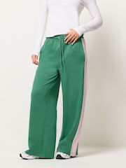 PixieGirl Petite Green Side Stripe Piped Joggers - Image 2 of 5