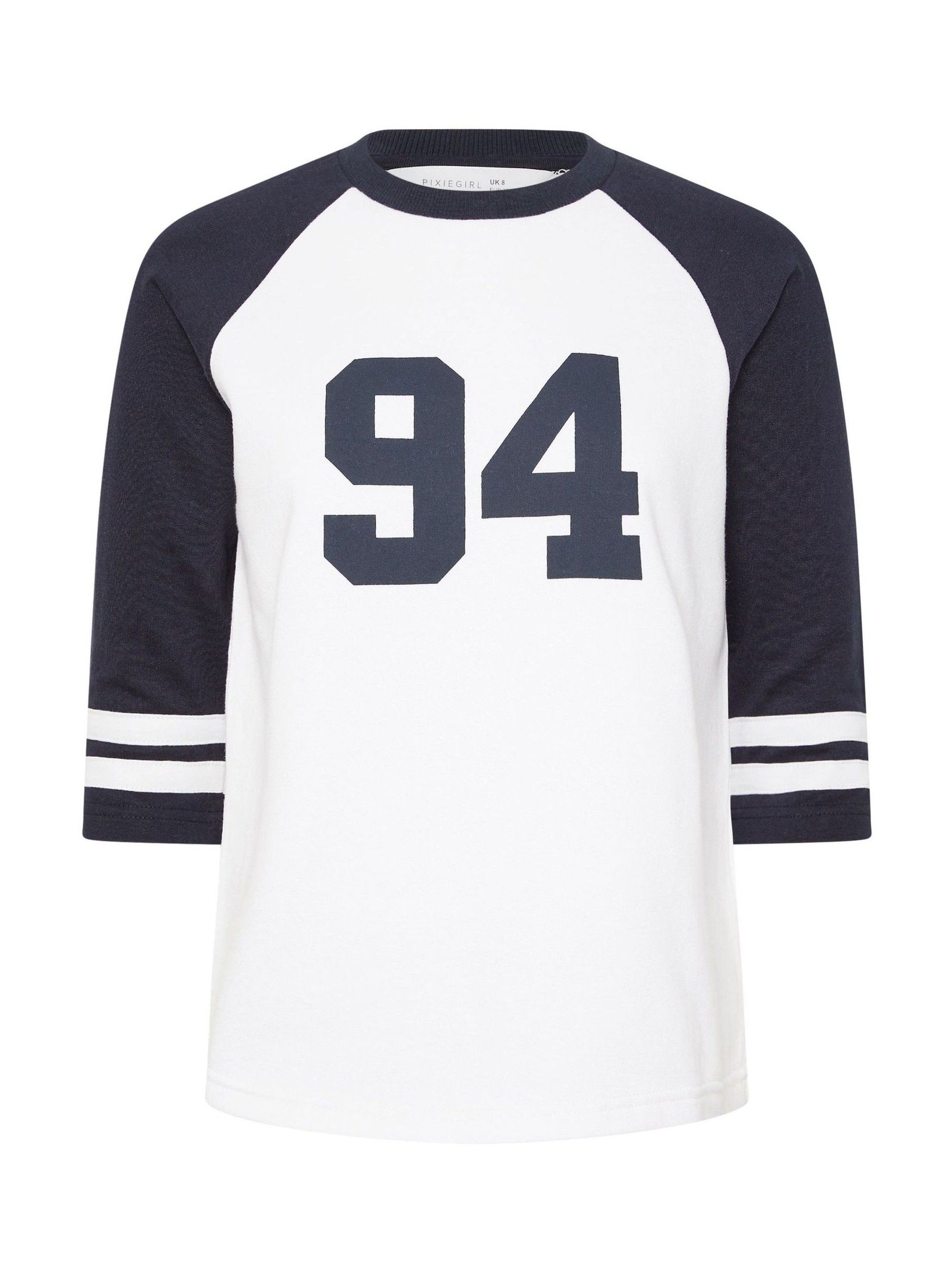 Buy PixieGirl Petite Blue Raglan Sleeve V Neck 94 Sweatshirt from