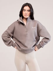 LOVALL Brown Heavyweight 1/4 Zip Sweatshirt - Image 3 of 5